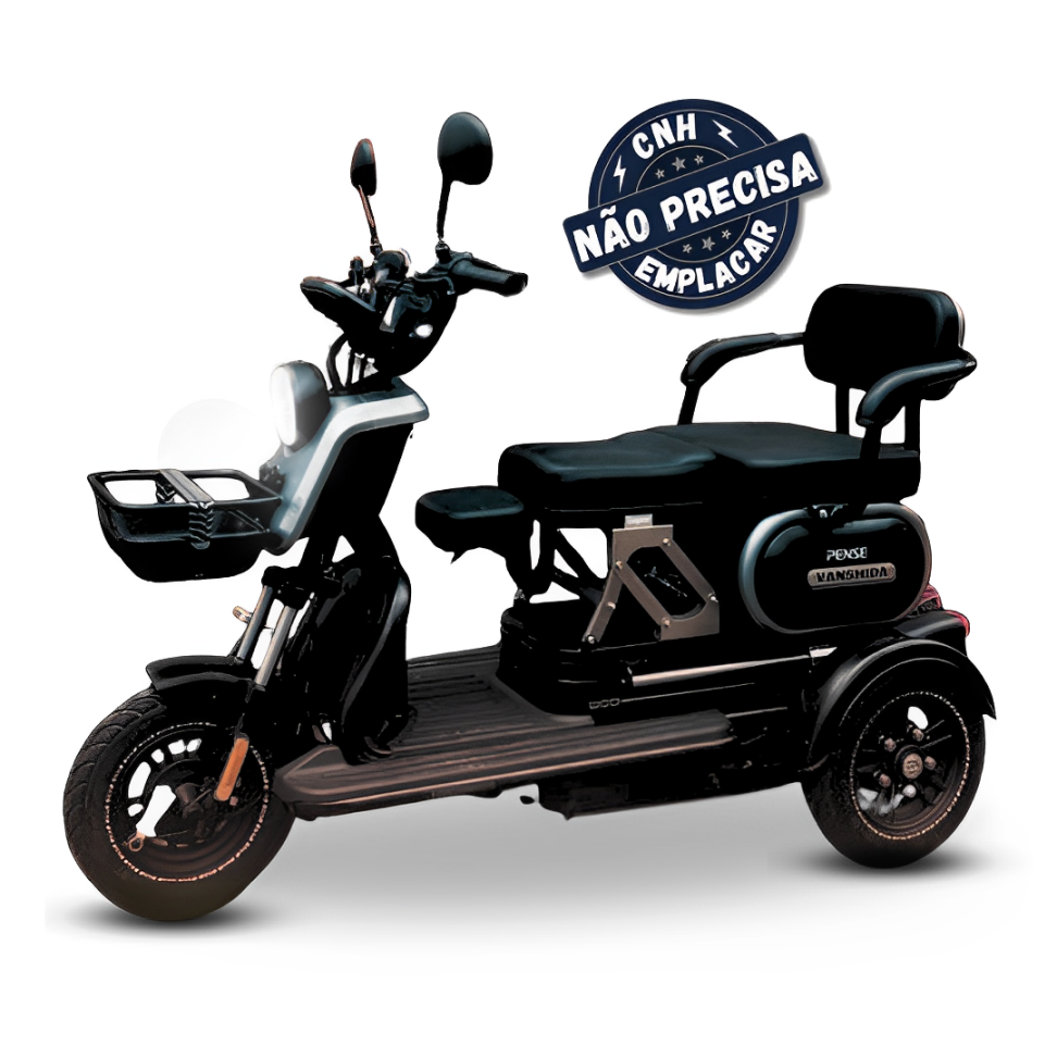 TRICICLO ELÉTRICO U1-S PANDA - 3 LUGARES 800W **AUTOPROPELIDO** LÍTIO